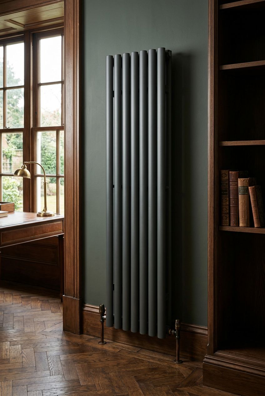 Princia Vertical 1800 × 600 in Anthracite in a study