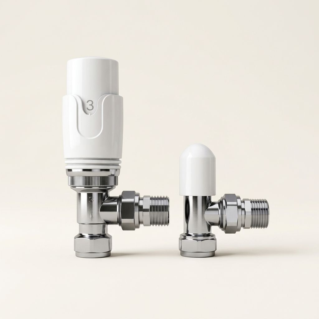Pro White/Chrome ½″ Thermostatic Angled
