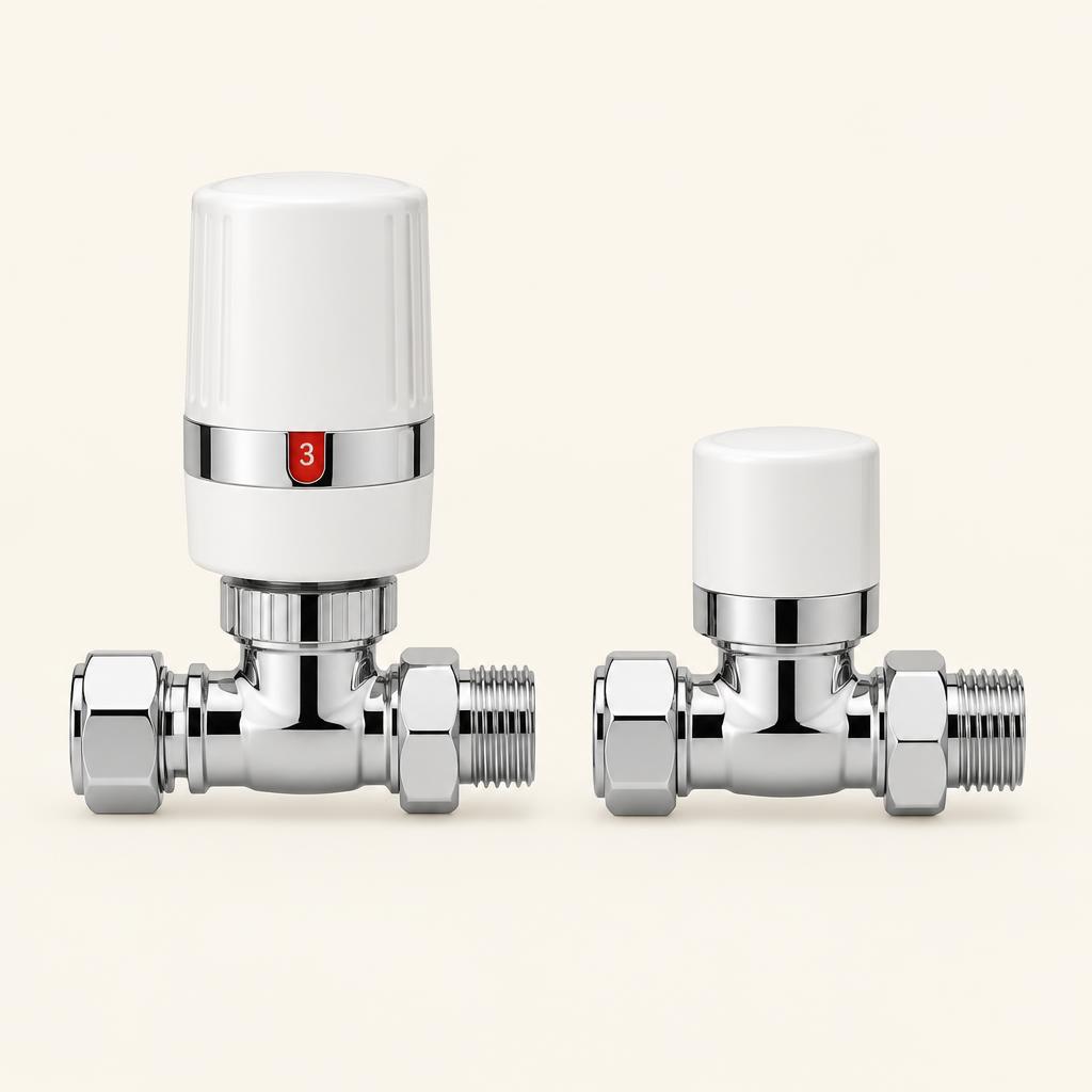 Pro White/Chrome ½″ Thermostatic Straight
